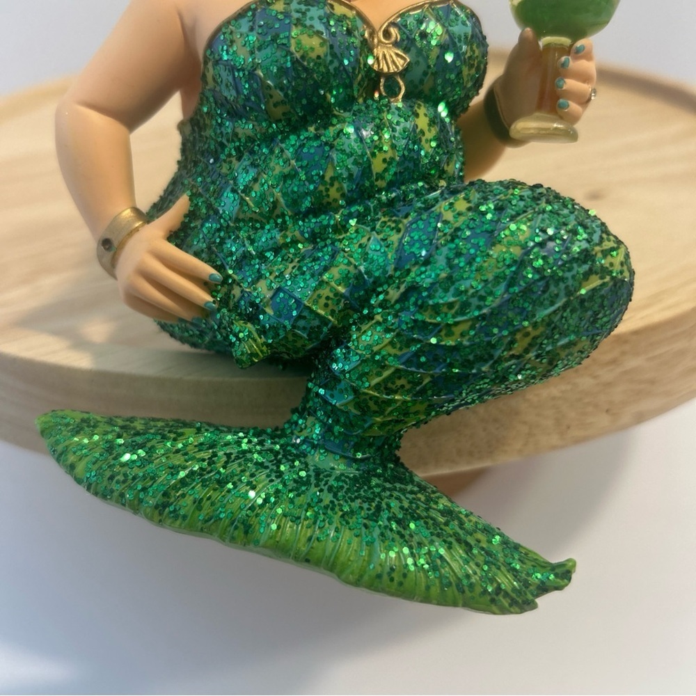 December Diamonds Mermaid Green Margarita Sparkle Holiday Ornament - Picture 3 of 10